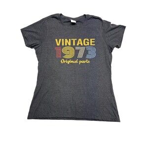 Classic 1973 Retro Vintage Women's Gray T-Shirt Size L